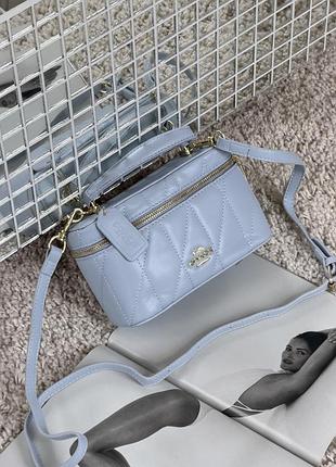 Сумка coach rainer crossbody bag 18 with quilting голубой
