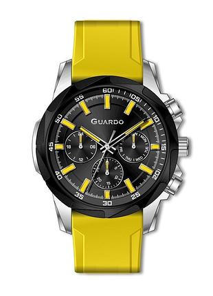 Guardo 012820-1 мужские часы черный циферблат силиконовый ремешок