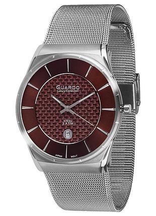 Guardo luxury s1547-2 мужские часы коричневый циферблат стальной браслет
