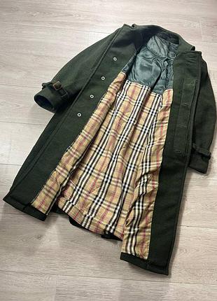 Мужское винтажное шерстяное пальто плотное как burberry