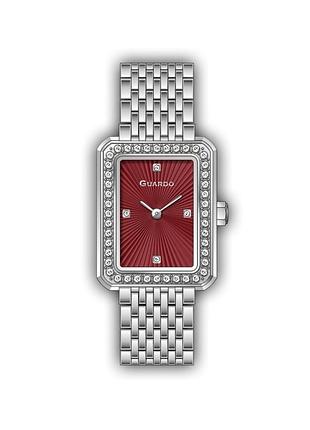 Guardo premium 012815-2 женские часы красный циферблат стальной браслет