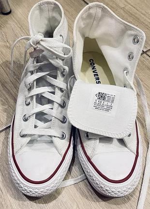 Кеди унісекс converse all star високі білі