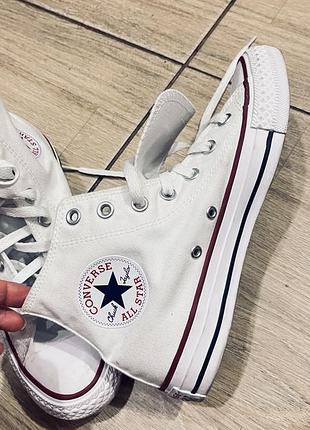 Кеди унісекс converse all star високі білі 2