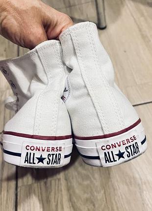 Кеди унісекс converse all star високі білі 6