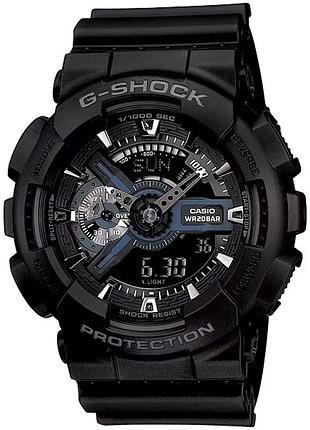 Мужские часы casio g-shock ga-110-1b полимерный ремешок чёрный циферблат