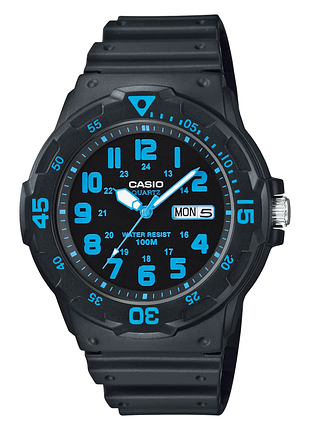 Casio mrw-200h-2b чоловічий годинник синій циферблат полімерний ремінець wr 100 м