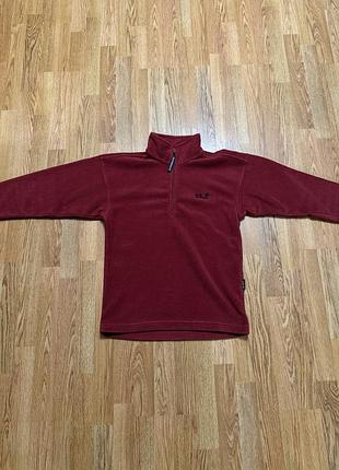Флісова кофта jack wolfskin nanuk бордова, розмір xs