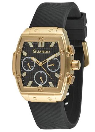 Guardo 012690-6 мужские часы черный циферблат силиконовый ремешок