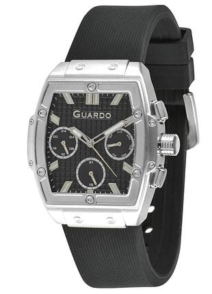 Guardo 012690-8 мужские часы черный циферблат силиконовый ремешок