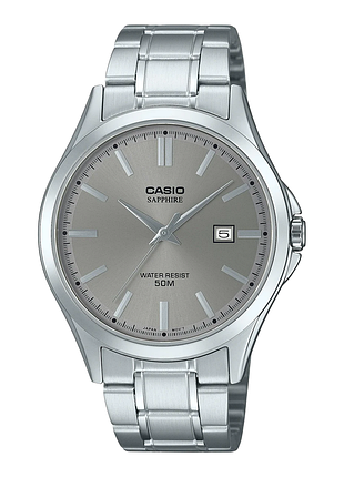 Casio mts-115d-8a чоловічий годинник сірий циферблат сталевий браслет