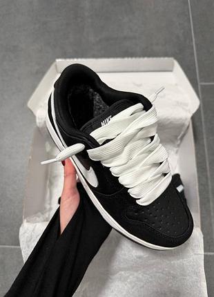 Nike sb dunk low black white winter🖤🤍 2