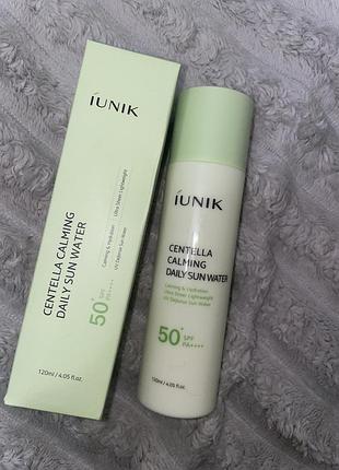 Iunik centella calming daily sun water – сонцезахисна есенція для обличчя spf 50+ pa++++.