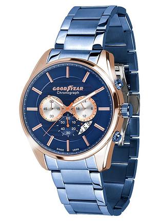 Goodyear g.s01219.01.04 мужские часы темно-синий циферблат стальной браслет
