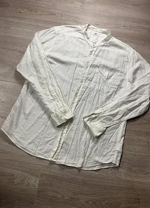 Мужская белая рубашка uniqlo