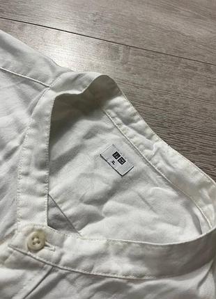 Мужская белая рубашка uniqlo 3