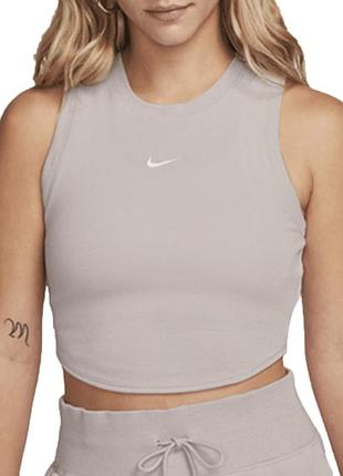Майка женская nike w nsw essntl rib crp tank бежевая