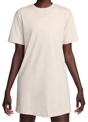 Платье женское nike w nsw essntl ss dress tshrt бежевое