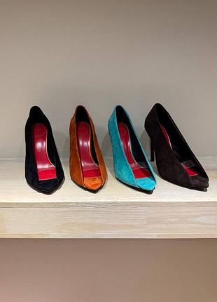 Туфлі valentino відкритий носок замша