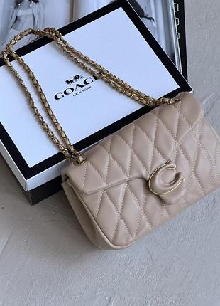 Coach tabby shoulder bag 26 pastel бежевий