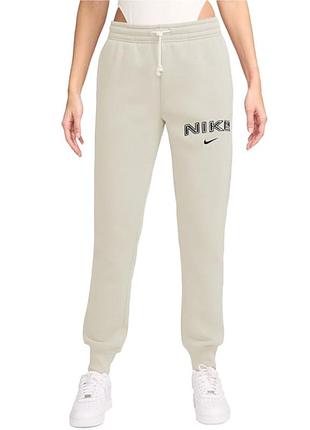 Штани жіночі nike w nsw phnx flc mr std logo pnt бежеві