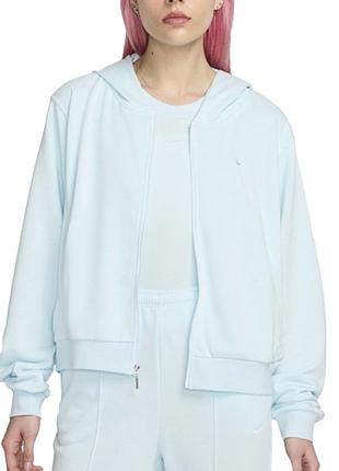 Женская толстовка nike w nsw nk chll ft fz hdy голубая