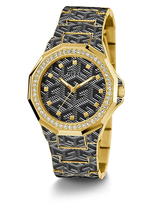 Guess gw0597l1 женские часы стальной браслет чёрный циферблат