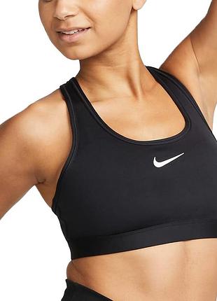 Бра женский nike w nk swsh med spt bra черный