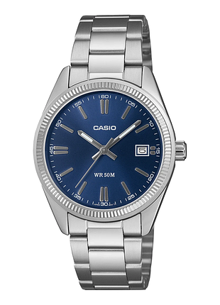 Годинник унісекс casio utp-1302pd-2a1 сталевий браслет синій циферблат