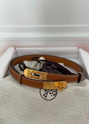 Пояс ремінь hermes kelly platinum gold hardware
