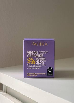 Крем для догляду за чутливою шкірою pacifica beauty vegan ceramide barrier face cream 50ml