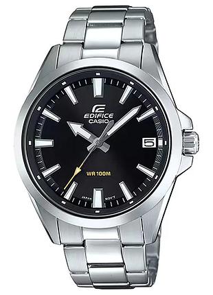 Чоловічий годинник casio edifice efv-100d-1av сталевий браслет чорний циферблат