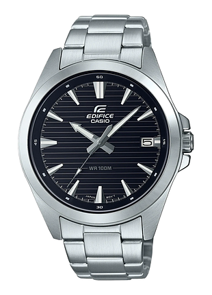 Мужские часы casio edifice efv-140d-1a стальной браслет чёрный циферблат