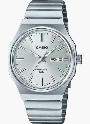 Чоловічий годинник casio mtp-e735d-7a сталевий браслет сріблястий циферблат