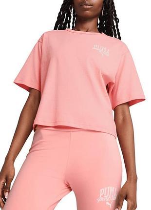 Футболка жіноча puma class relaxed crop tee коралова 68503018