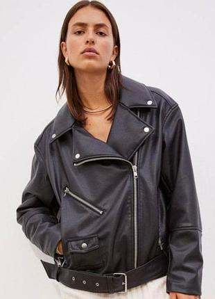 Куртка косуха h&amp;m из 100% натуральной кожи.