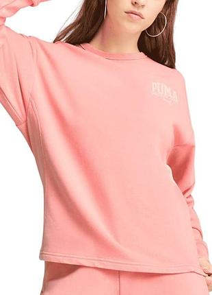 Женская толстовка puma class comfort crew коралловая 68503218