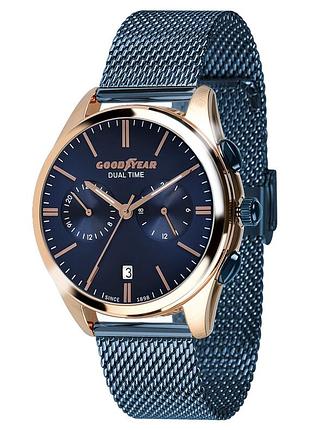Goodyear g.s01228.01.06 мужские часы темно-синий циферблат стальной браслет
