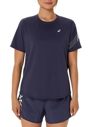 Футболка женская asics asics icon ss top фиолетовая 2012d177-500