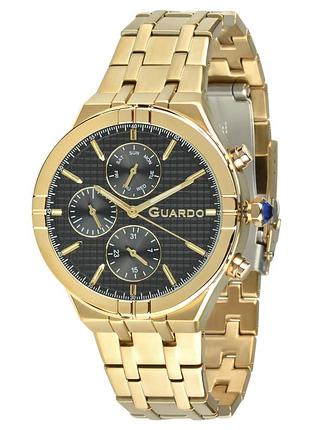 Guardo 012737-5 мужские часы черный циферблат стальной браслет