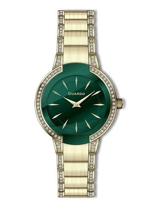 Guardo premium 012819-3 жіночий годинник зелений циферблат сталевий браслет