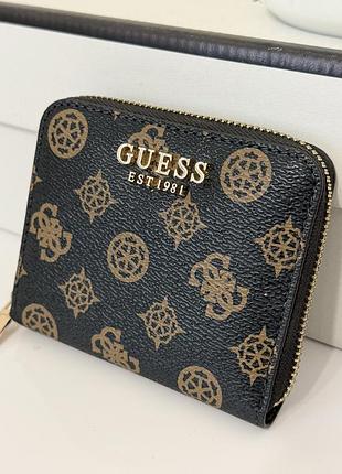 Гаманець жіночий guess чорний з монограм-принтом