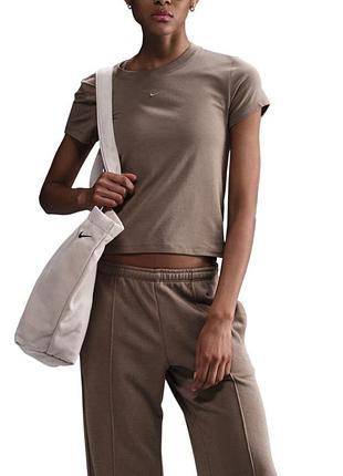Футболка жіноча nike w nsw nk chll knt md crp коричнева