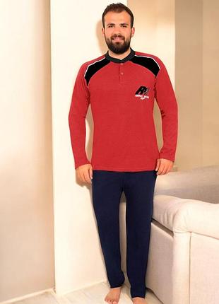 Чоловічий домашній костюм з довгим рукавом r comfort (1478-48) комбінований m