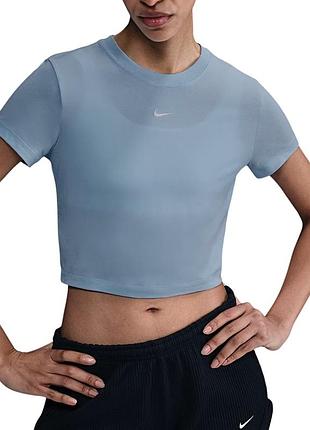 Футболка жіноча nike w nsw nk chll knt crp блакитна