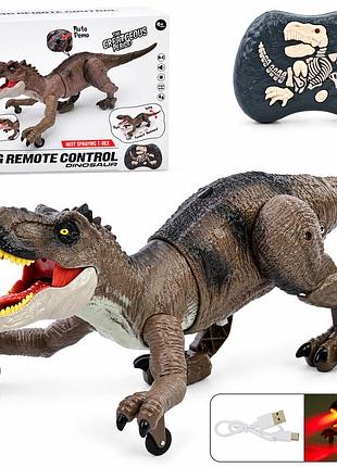 Радіокерований динозавр t-rex 35 см 2.4g зі звуком, світлом і парою, акумулятор