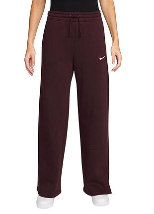 Брюки женские nike w nsw phnx flc hr pant wide 2 бордовые