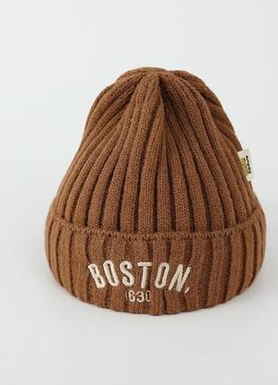 Шапка на осень boston цвет коричневый