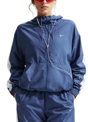 Ветровка женская nike w nsw essntl uv wvn jkt hd синяя