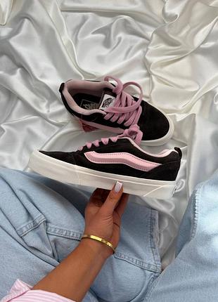 Жіночі кеди vans knu skool black pink | 36–41