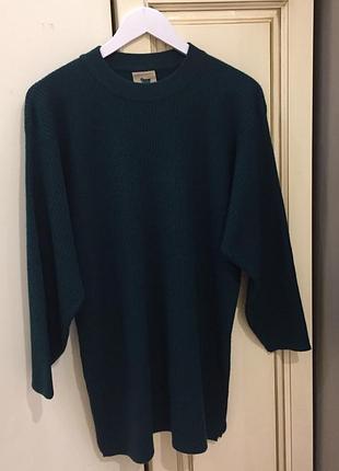 Новый.свитер темно-изумрудный из кашемира 100% pure cashmere thick rib relaxed sweater emerald green оригинал